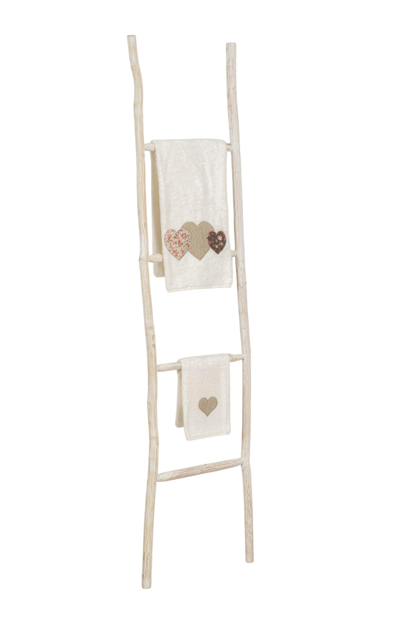 Biscottini Handtuchleiter für Badezimmer, 170 x 4 x 37 cm, dekorative Leiter aus Holz – Handtuchleiter aus Bambus – Leiter aus Holz zum Aufhängen von Handtüchern – Leiter für die Wand aus Metall