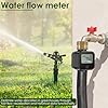 Digital Water Flow Meter ABS Electronic Water Meter Sensor Waterproof Garden Hose Water Flow Meter High Precision Electronic Water Meter Digital Flow Rate Gauge for lawns flower beds vegetable gardens #5