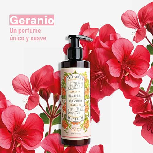 Panier des Sens - Loción corporal - Hidratante corporal de geranio rosa para piel seca - Con manteca de karité - Cuidado corporal fabricado en Francia - Loción corporal vegana para mujeres y hombres - imagen 2