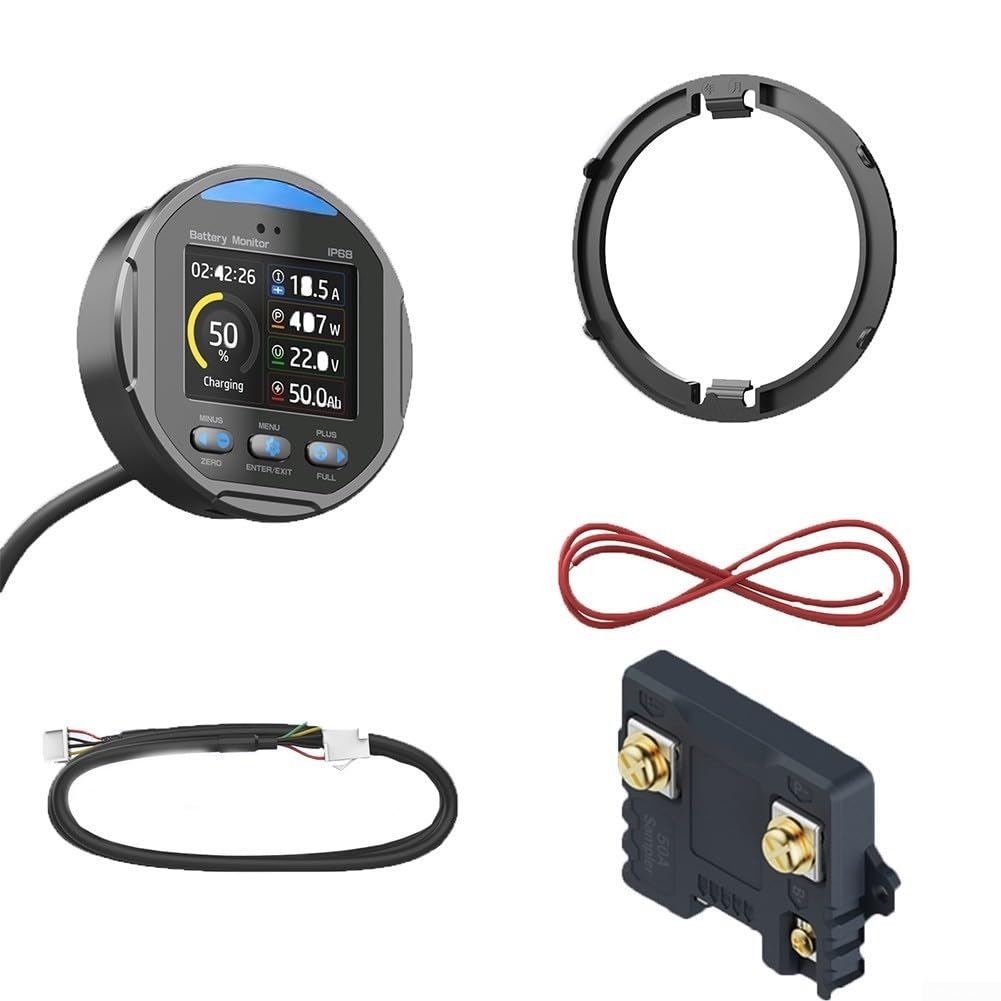 Batteriemonitor Metall Gehäuse Echtzeit Anzeige(50A)
