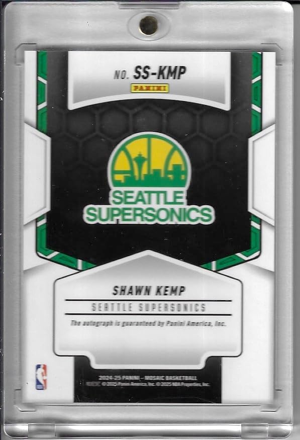 Shawn Kemp Autographed Showtime Signatures International Parallel Sspecial Insert Collectible Basketball Card - 2025 Mosaic Baskeball Card #SS-KMP (Supersonics)