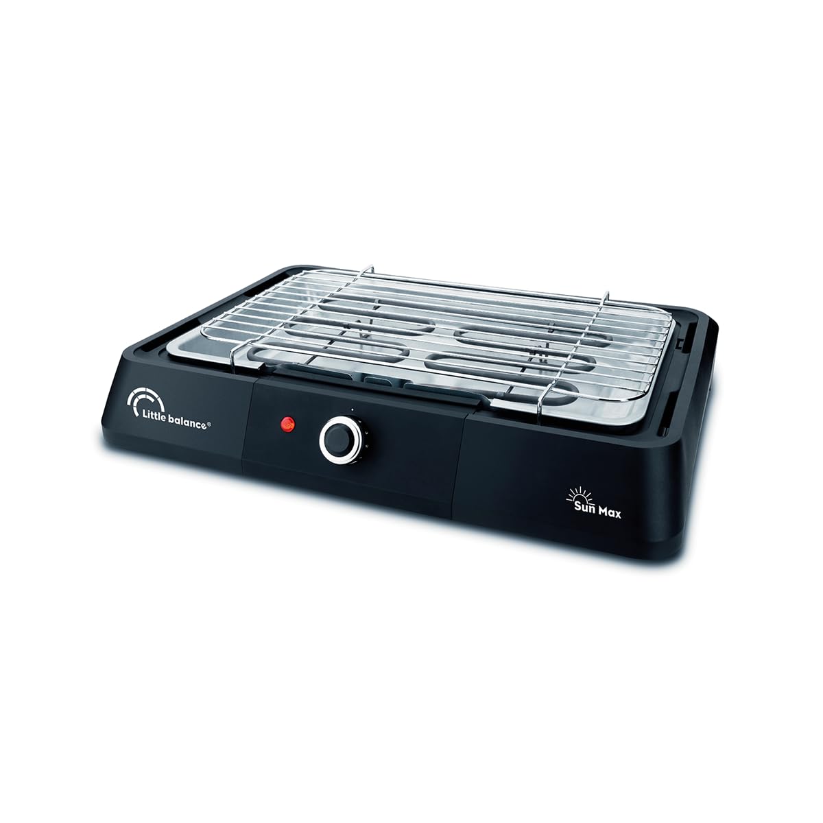 LITTLE BALANCE 8572 BBQ Sun Max, Barbecue elettrico da tavolo, 5-7 persone, superficie XXL, 2200 W, nero
