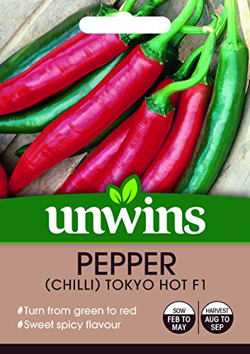 Unwins 30310579 Pepper (Chilli) Tokyo Hot F1 Seeds, Clear