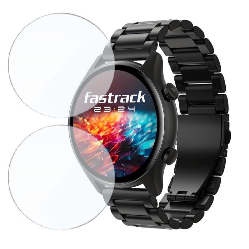 Image of 2-Pack Screen Protector for Fastrack Astor FR2 Pro 1.43 inch Smartwatch - Flexible TPU Screen Guard, HD Clear, Anti Scratch, Bubble Free, Full Coverage Film - Not Tempered Glass