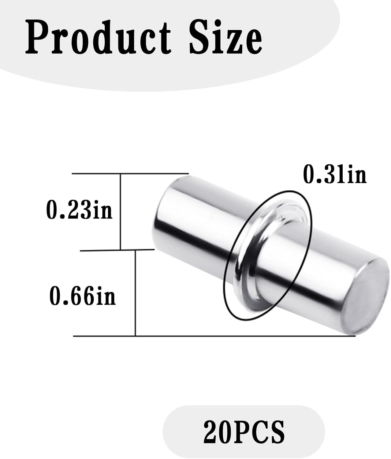 Pack of 20 Shelf Support 6 mm x 17 mm, Cylindrical Shelf Holder, Zinc Alloy Shelf Support - Image 2