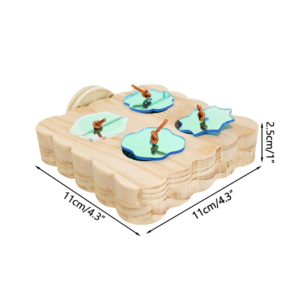 DONGKER Wooden Bird Foraging Puzzle Toys,Multiple Uses Parakeet Feeder Perches Stand with Custom Acrylic Lid for Macaw Sun Conure Small Sized Birds - image 4