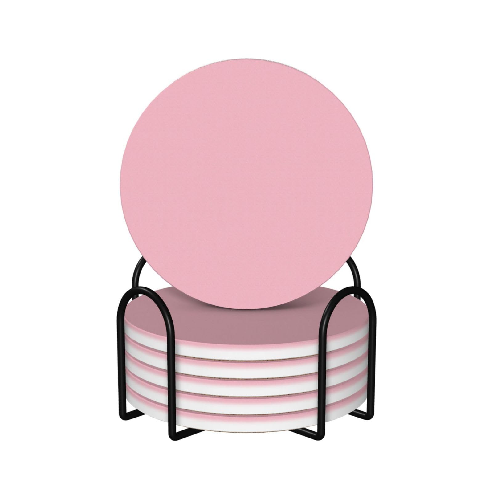 Dessous de verre en céramique rose de qualité supérieure avec isolation liège naturel