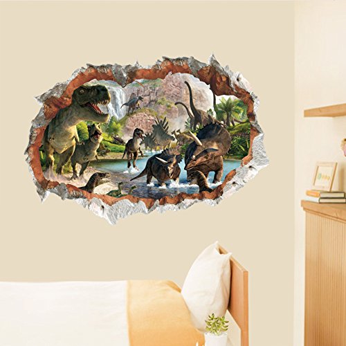 Vinilo decorativo 3D dinosaurios adhesivo rojo miniatura 5