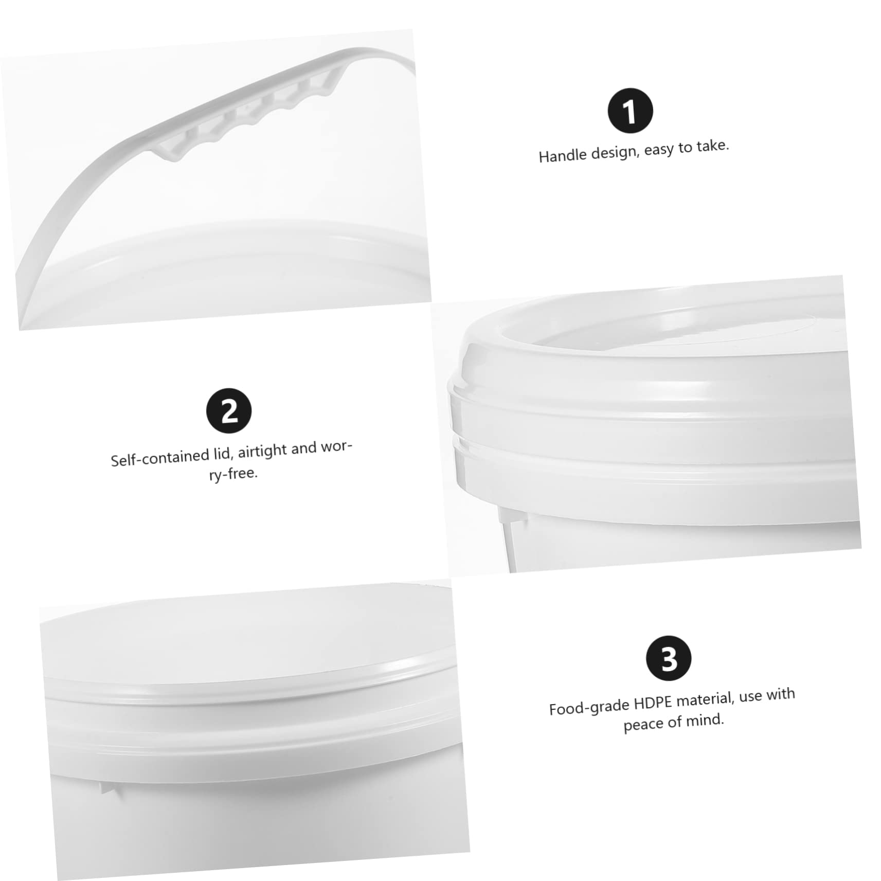 Cubo de Pintura Blanco Hdpe con Tapa 10 L, Asa y Diseño Elegante