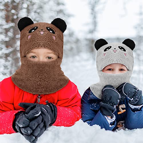 3 Pcs Toddler Boy Girl Winter Hats Scarf Warm Baby Kids plush Hat Earflaps Hood Scarf Beanie Skull Cap4