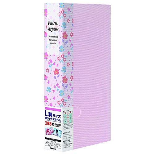 ナカバヤシ ポケットアルバム フォトホルダー L判 288枚 花柄 ピンク PHE2288A-P