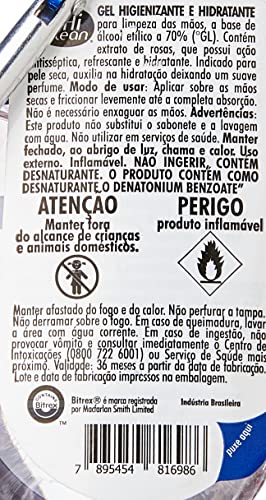 Hi Clean ÁLCOOL GEL ANTISSÉPTICO EXTRATO DE ROSAS - MOSQUETÃO 24g