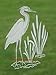 Egret & Cattails Left Oval Etched Window Decal Vinyl Glass Cling - 8