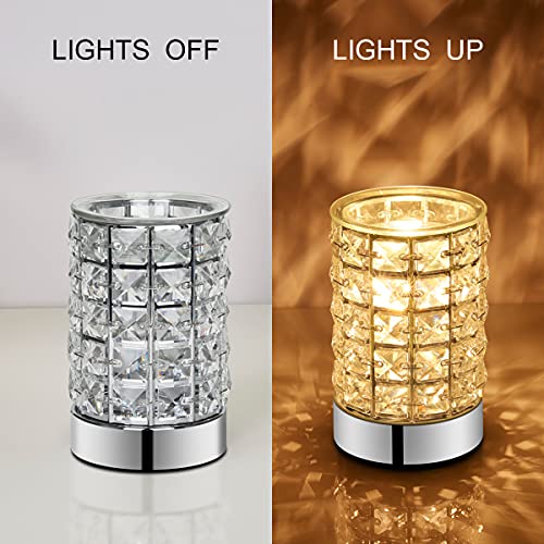 Hekalu Crystal Touch Electric Wax Melt Warmer With Dimmable Fragrance Candle Melter Warmer For Warming Scented Candle Oil Burner- Spa,Aromatherapy (Transparent Crystal) #TOP4