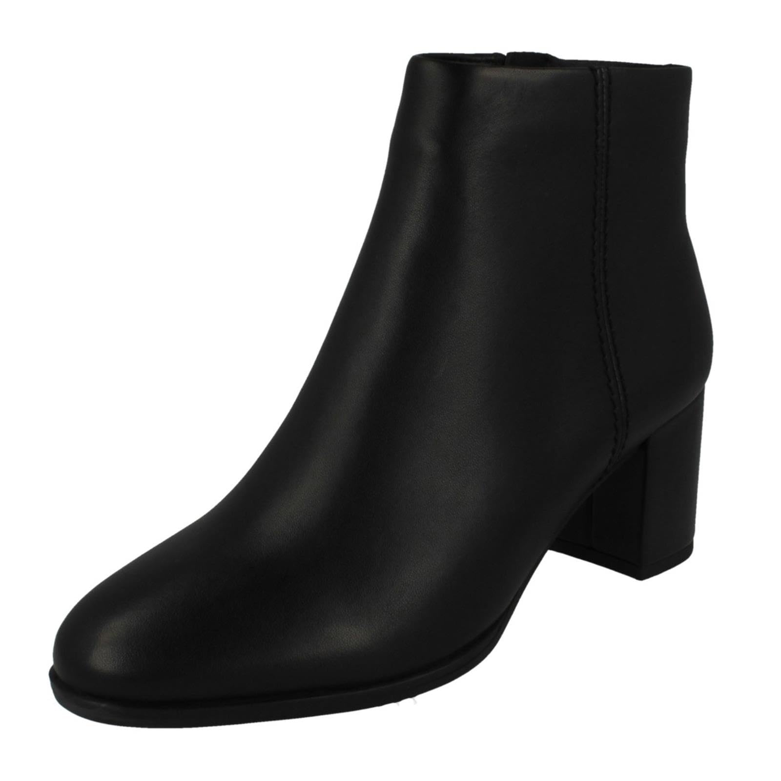 Clarks Freva55 Court Womens Black Leather, 6.5