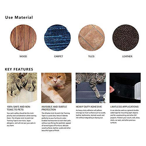 Fita de treinamento para gatos Blusea antiarranhões, proteção de sofá para móveis, adesivo, acessóri