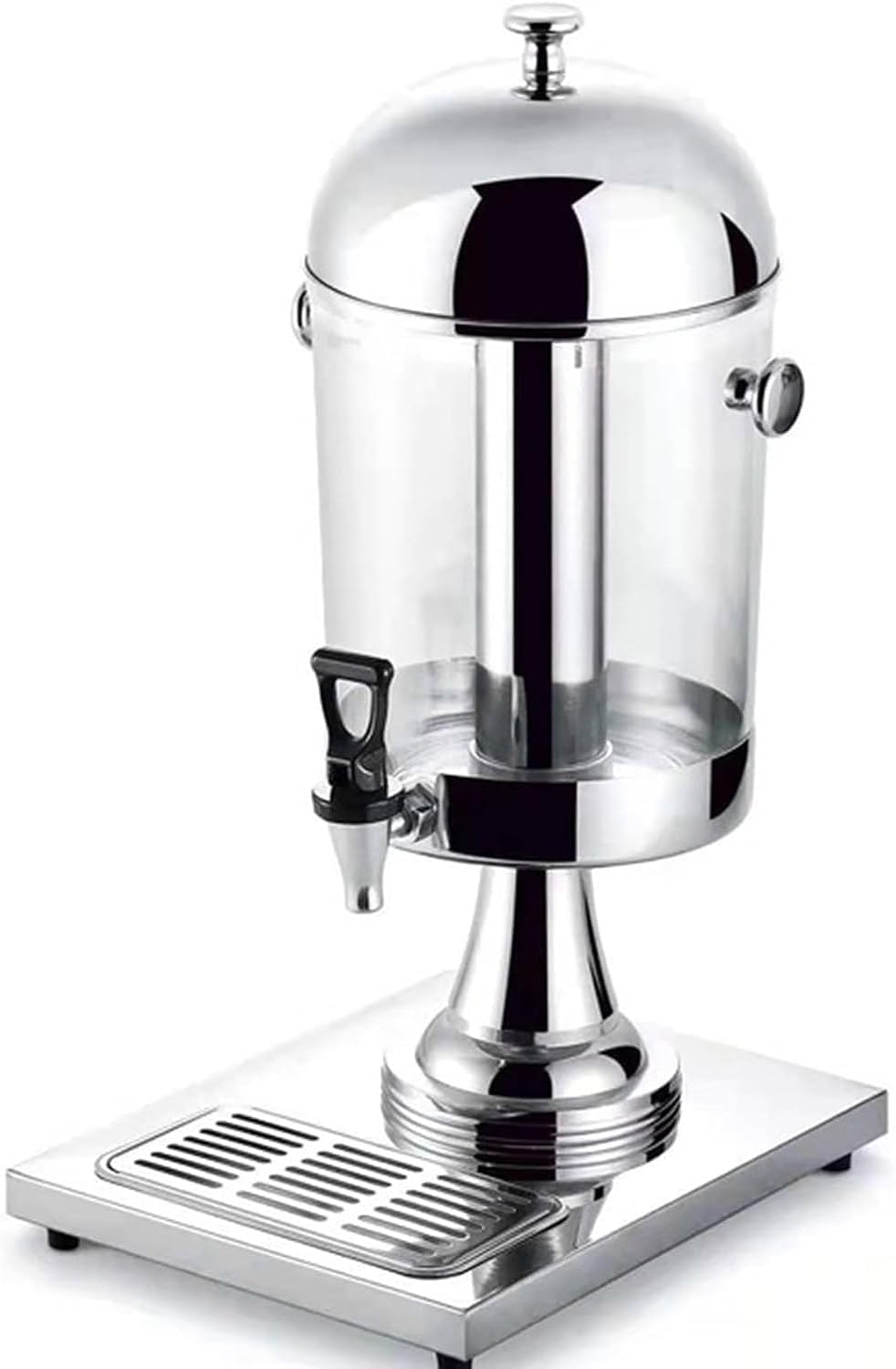 JYBNBBE Cold Drink Machine, Transparent with Lid Beverage Dispenser, Large Capacity Drinks Dispenser, for Breakfast Buffet Hotels (Silver 8L)