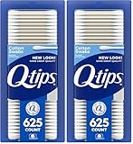 Q-tips Cotton Swabs for Hygiene and Beauty Care Original Cotton Swab Made with 100% Cotton 625 Count, (Pack of 2)
