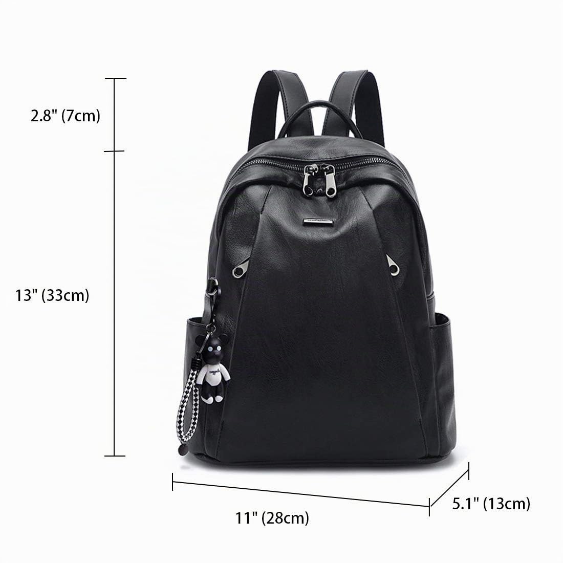 AINUOEY Mujer Bolsos Mochila Casual Bandolera Marca Mediano Antirrobo Italianos PU Cuero 76669 1 piezas Fekete