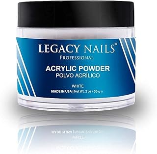 Legacy Nails Professional WHITE ACRYLIC POWDER - 56g / 2oz. - High-Quality, Fast-Drying Formula for Nail Extensions, Sculpting & Overlays, Salon-Grade, Long-Lasting Finish