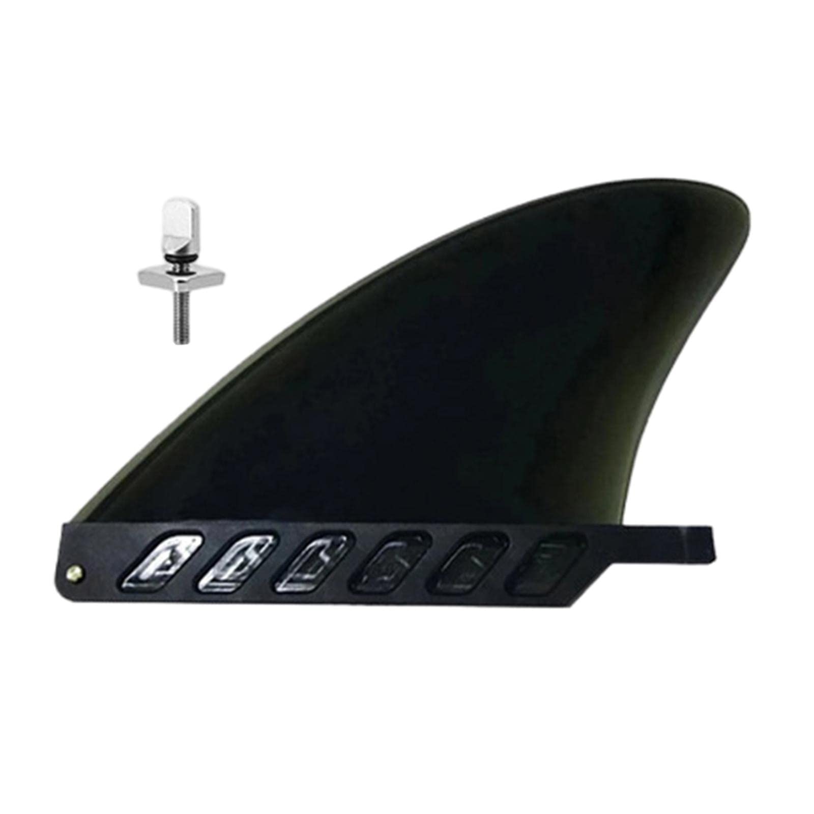 Surfboard Fins Soft Top Single Center Fins Stand up Paddle Boards Single Fin Black | 1 Surfing Fin 1 Screw