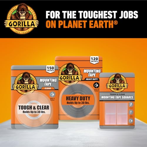 GORILLA Invisible Hold Mounting Tape, Clear Double-Sided, 1" x 150", 2-Pack - image 8