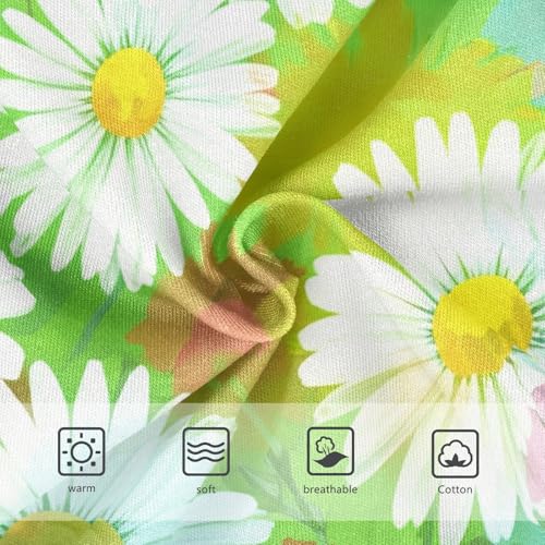 Toddler Underwear Floral 2t Cotton Cute Panties Girl Cartoon Kids Briefs Undies White Daisies Wildflowers Green3