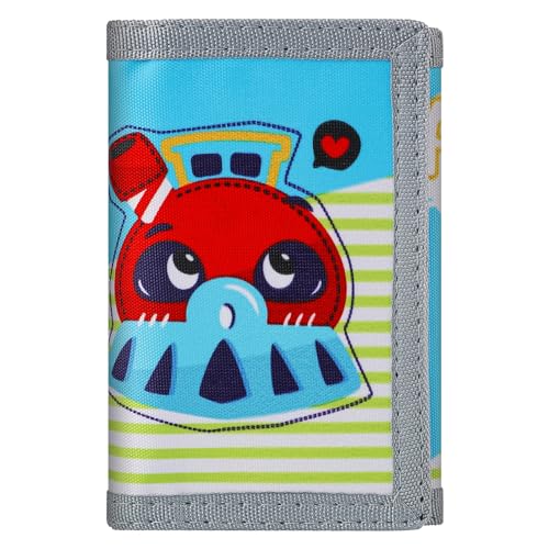 JONYEE Kids Wallet for Boys Girls 3-14, RFID Trifold Novelty Wallet with Zipper and Key Chain, Outdoor Purse with Coin Pocket and ID Window, Card Holders for Toddler Children Gifts -Guard