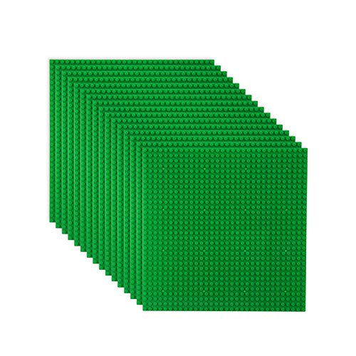 LVHERO Classic Baseplates Building Plates for Building Bricks 100% Compatible with All Major Brands-Baseplate, 10' x 10', Pack of 16 (Green)