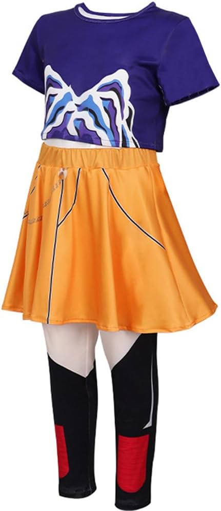 Women Costume,3D Printed Uniform 3PCS Full Set Party Outfit With Wig