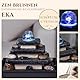Innenbrunnen Kaskaden -Treppe Tempel Bunte Licht, entspannende Zen, Dekorationstischbrunnen, Geschenkidee, H 18x20x18 cm - Eka Zen’light, Beige + Schwarz