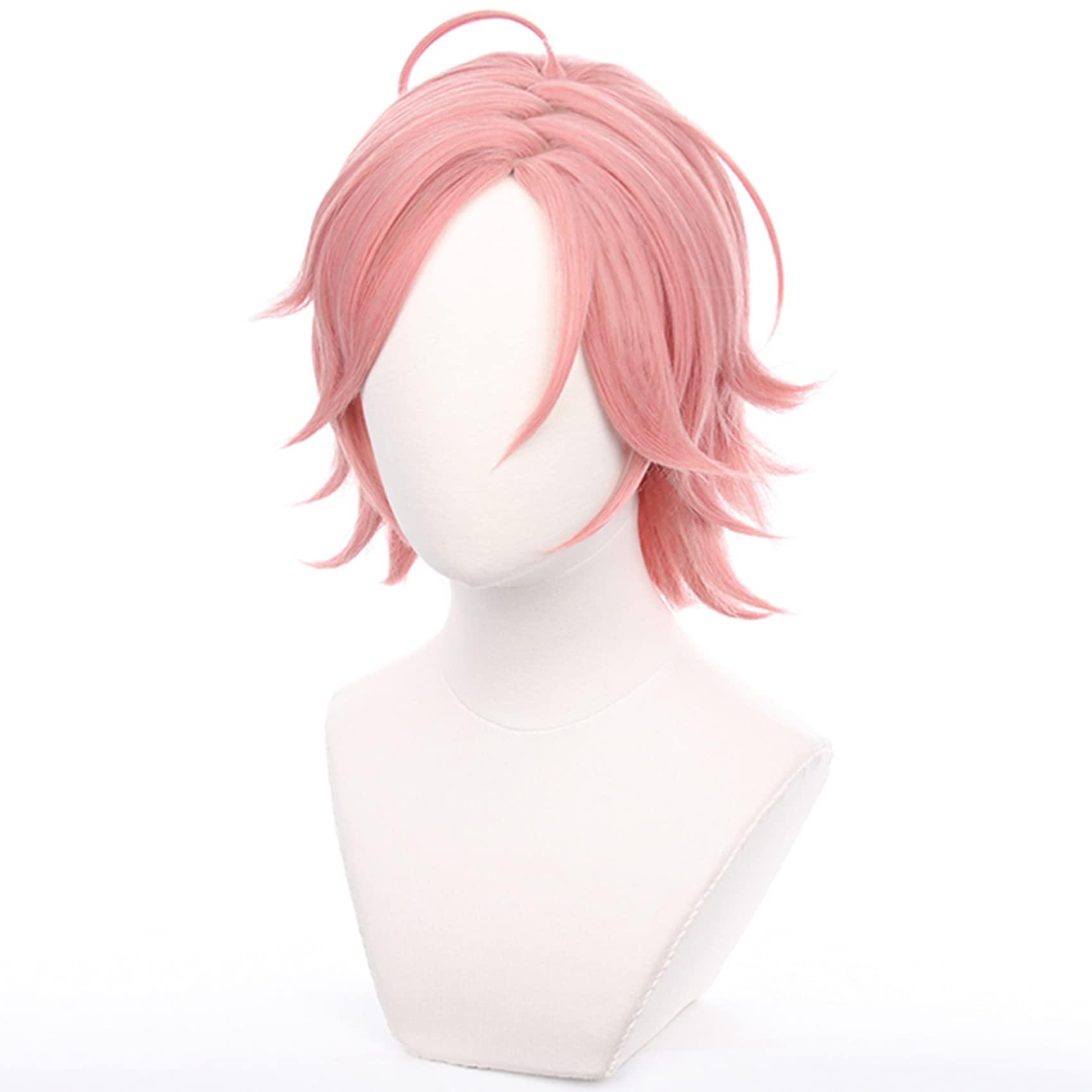 Pink Short Wave Wig with Heat Resistant Fiber Synthetic for Women Men Halloween Chiristmas Comic Con Replacement Wigs - Image 4