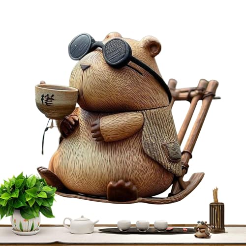 Statue de capibara en résine décorative pour bureau et salon - 2