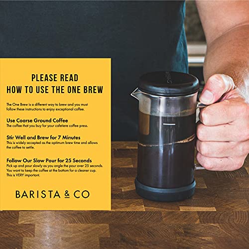 Barista & Co Manual, cafetera especial, infusor de café y té 4 en 1 con vaso de vidrio borosilicato, filtro de metal y… - Imagen 5