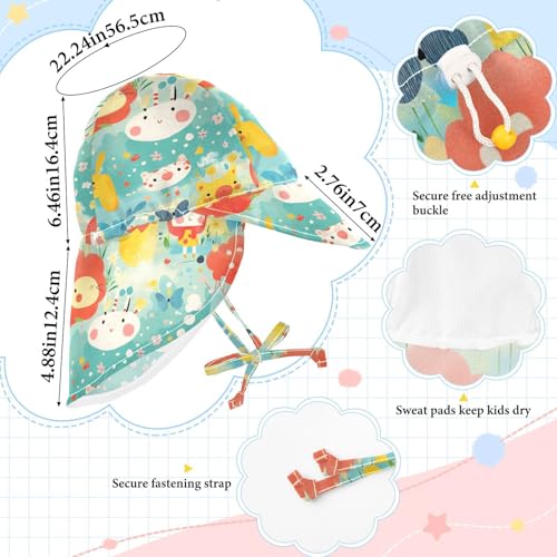 Cartoon Colorful Childish Funny Baby Sunhat Baby Boys' Beach Toddler Girl UV Protection Wide Brim Beach Essentials4