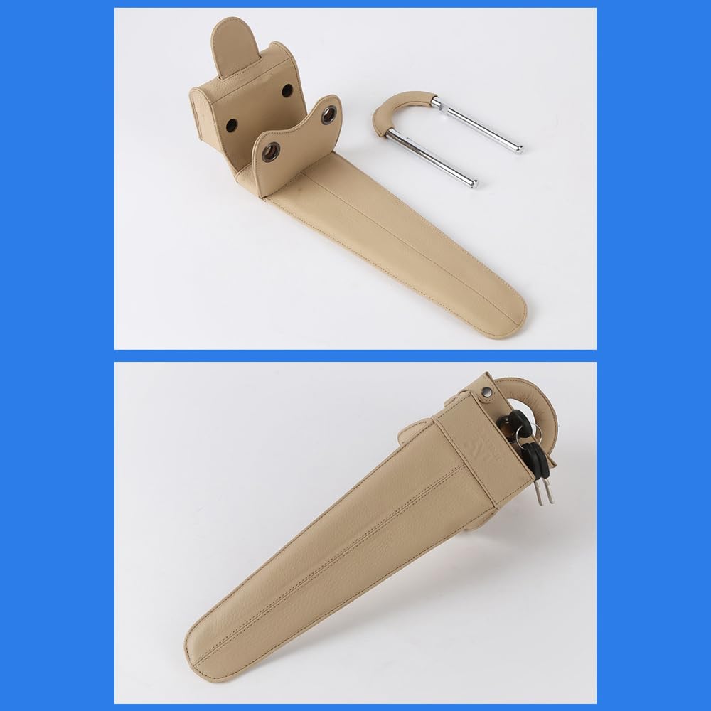 Dispositivo antifurto bloccasterzo con allarme per auto, camion, furgone, SUV, lega di alluminio e magnesio resistente con rivestimento in pelle e 3 chiavi, chiusura di sicurezza
