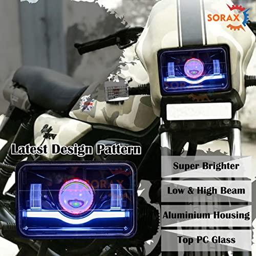 Image of SORAX LED Projector Hi /Low Beam Headlight with Daytime DRL For Hero Splendor Plus, Splendor Pro, Splendor