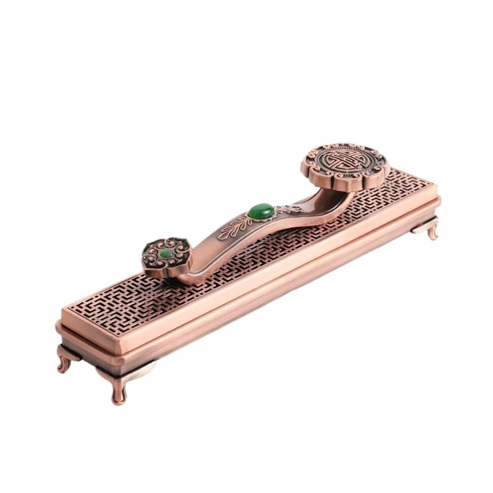 Incense Burner Retro Alloy Incense Burner Home Decoration Ornament Holder For Meditation Yoga Spa(Red)