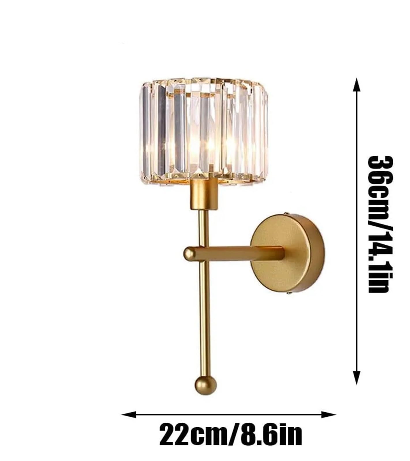 Nowoczesna Lampa Ścienna LED, Luksusowa, Przezroczysta, Kryształowa, Bez Okablowania I Akumulatorowa, Do Salonu Korytarza Jasne śWiatłA(Wall lamp with bulb)