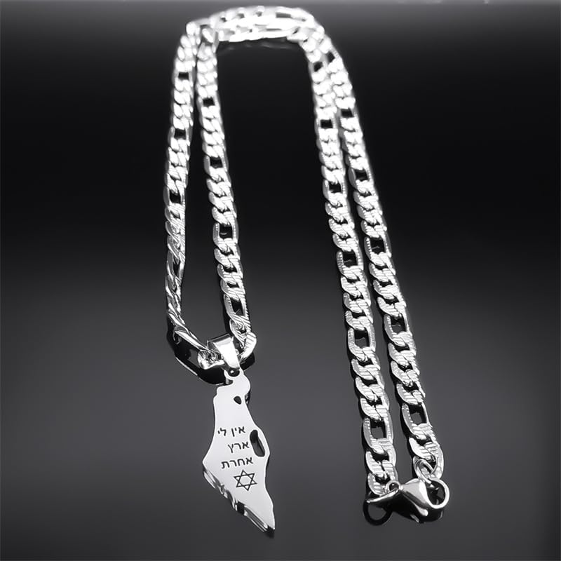 SANDOO Israel Map Necklace with Star of David - Jewish Jewelry,Stand with Israel & Show Support,Jewelry Gift for Men,Women,Stainless Steel - Image 4