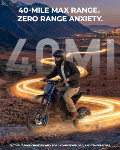 Image of Skeri Electric Dirt Bike for Adults & Teens, 14 inch /12 inch Fat Tire 3200W Motor 32MPH Off-Road EBike, 48V 21Ah Battery Hydraulic Disc Brakes Dual Suspension IPX5 Waterproof, Fit for Age 13+