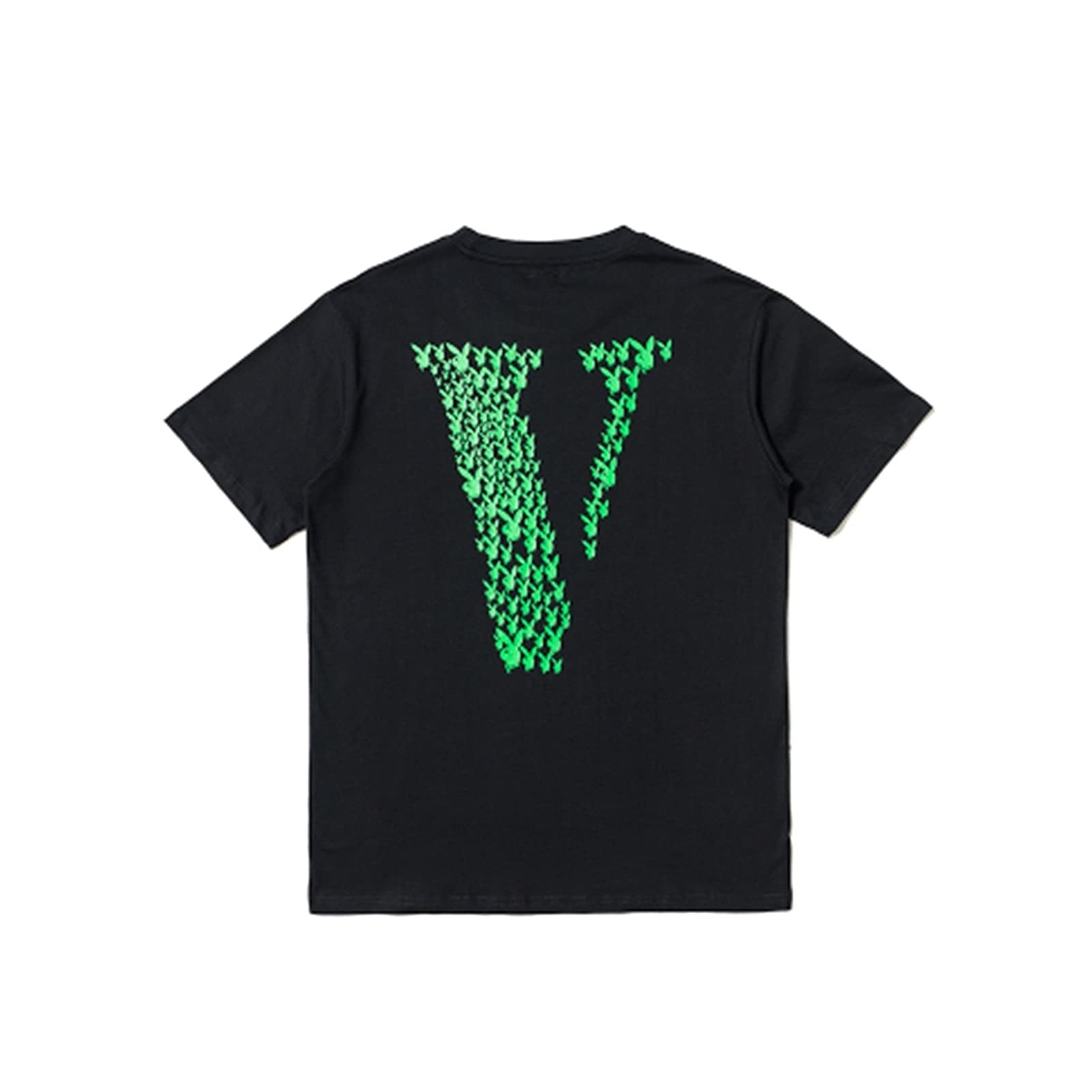 HLWJ Summer round neck hip-hop rock men's and women's short-sleeved T-shirt (Color : Green, Size : M)