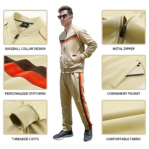 W JIANWANG Men's Casual Tracksuits Long Sleeve Jogging Suits Sweatsuit Sets Track Jackets and Pants 2 Piece Outfit4
