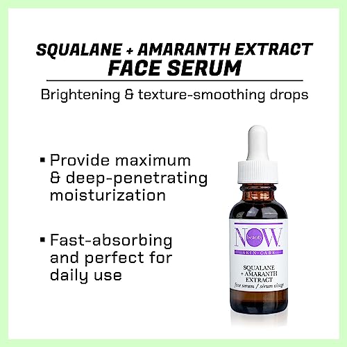 NOW BEAUTY Squalane & Amaranth Extract Face Serum, Pore Minimizer for face, Skin Brightening Face Oil - Image 2