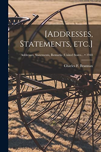 [Addresses, Statements, Etc.]; 1948
