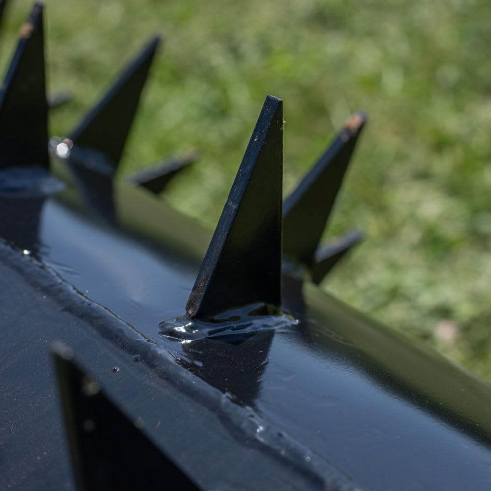 Titan 3 FT Tow-Behind Drum Spike Aerator Holds up to 25 Gal Water, 3" Long Welded On Spikes, for ATV UTV and Utility Tractor, Breaks Ground for Better Drainage & Fertilization