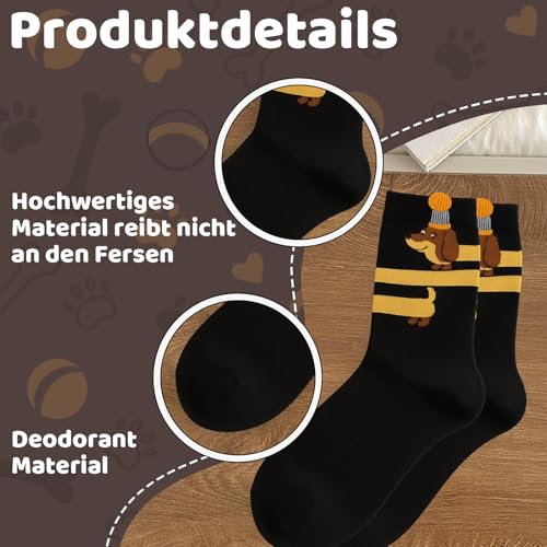 Scinzene 2 Stück Dackel, Schlüsselanhänger und Socken, Süße Welpe Hundetasche Anhänger Leder Glücksbringer Geschenke, Dackel-Geschenke Für Tierliebhaber