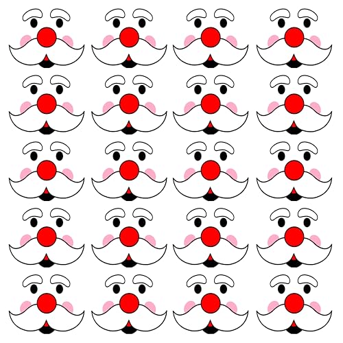 45 PCS Santa Face Stickers for Christmas Ornaments Vinyl Decals DIY Craft Art Stickers for Christmas Ball/Water Bottles Vinyl Stickers for Home Window Sticker Party Decorations