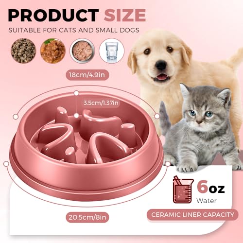 Dog Bowls, Slow Feeder Dog Bowl, Anti-Choking Puzzle Interactive Dog Food Bowl, Food and Water Bowl, Size Large-Pink - Image 5