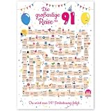 Geschenk 91. Geburtstag Frau Lustig - Karte zum 91 Geburtstag Mann 91 Jahre